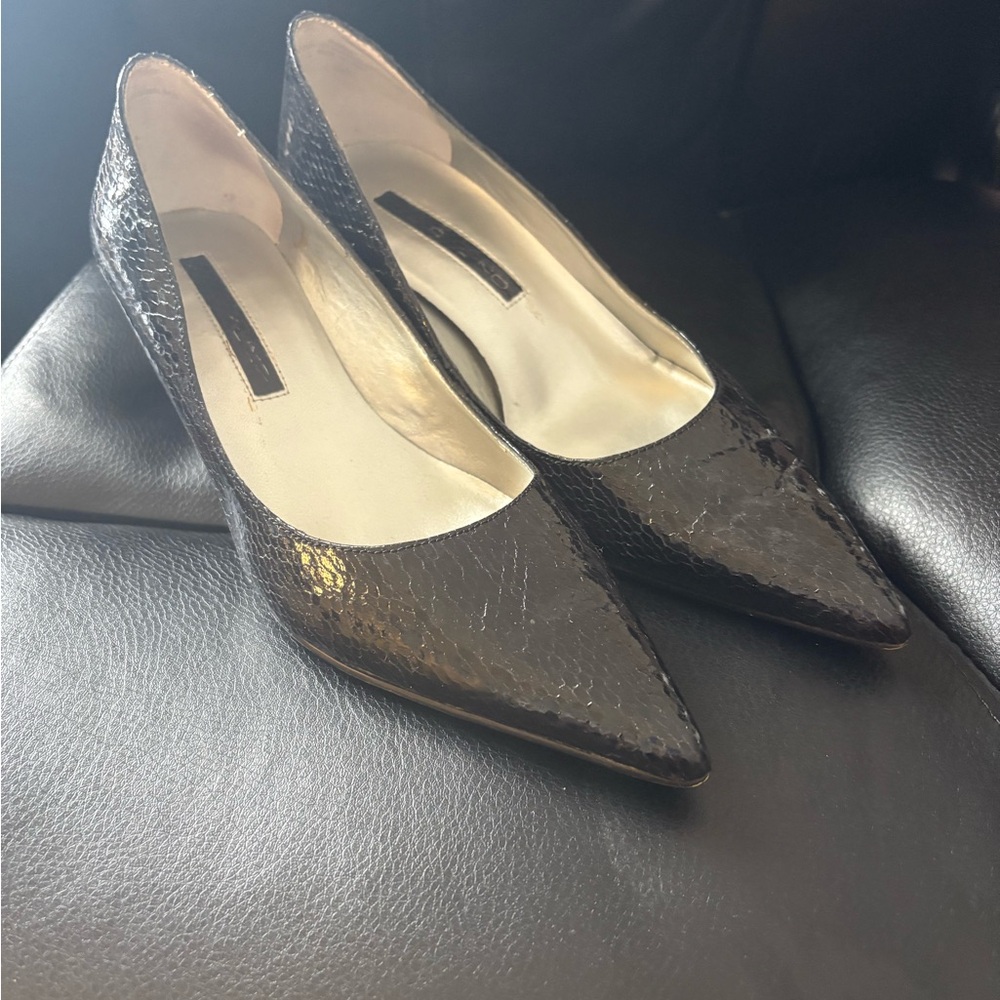 Franco Sarto Elegant Black Snakeskin Women's Pumps